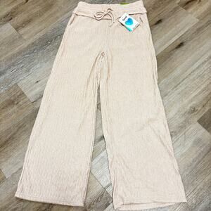 New! Spark Women's Champagne Bohemian Wide Leg Line Pants with Pocket Medium